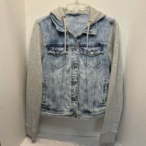 Aeropostale Hooded Denim jacket women's size Lg